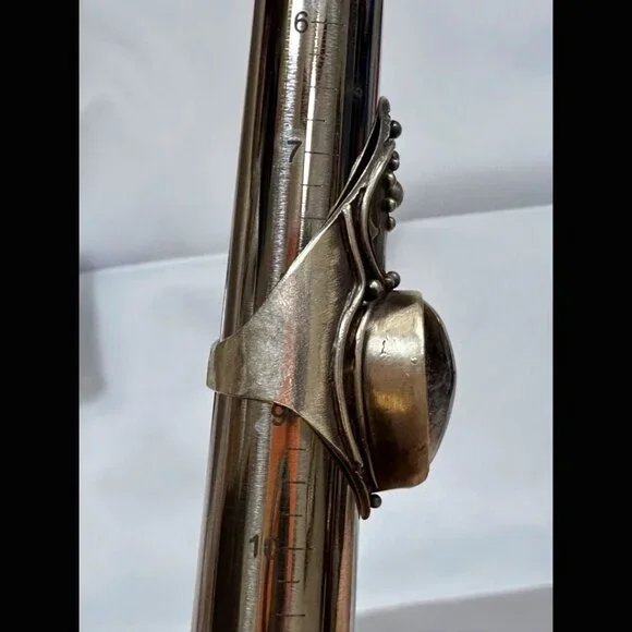 OOAK Acid Queen Warrior Ring Lodolite Sterling Silver Moon Shield Knuckle 9 - Picture 10 of 10